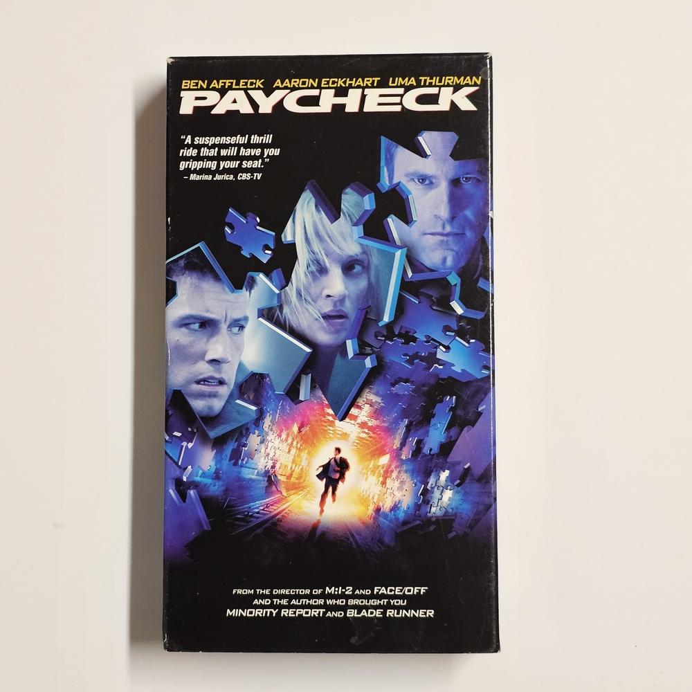 Paycheck – VHS – Paramount / DreamWorks – Ben Affleck Sci-Fi Thriller